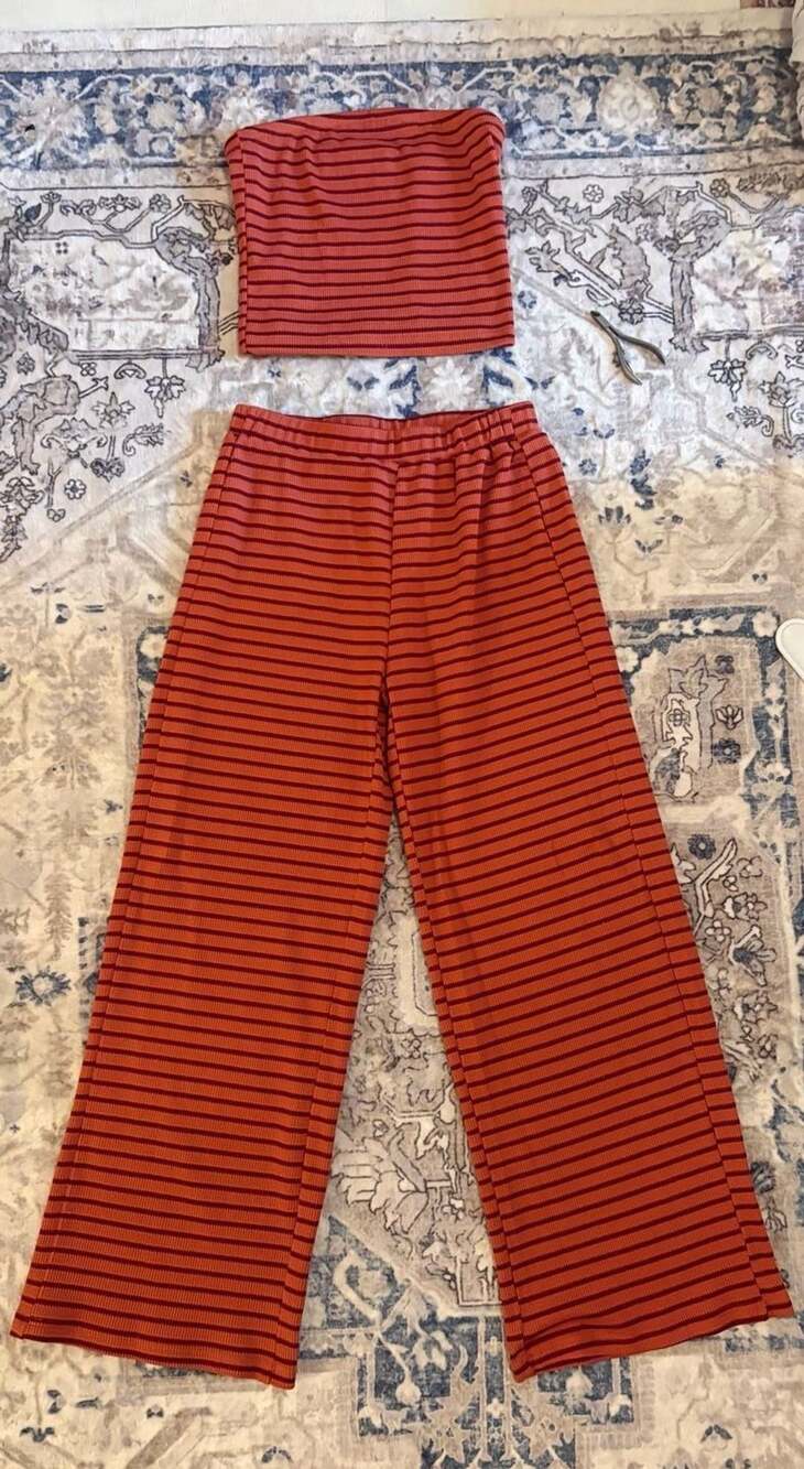 Unbranded Striped Tube Top and Pants Set